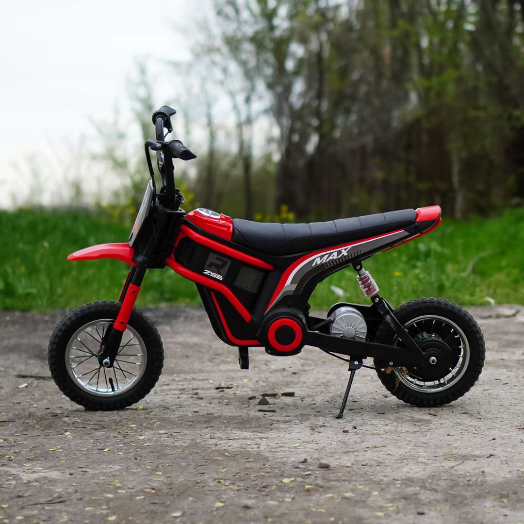 Elektriline laste mootorratas, enduro tüüpi, vanuses 5-10 aastat, 350W, 24V, punane - Pilt 4