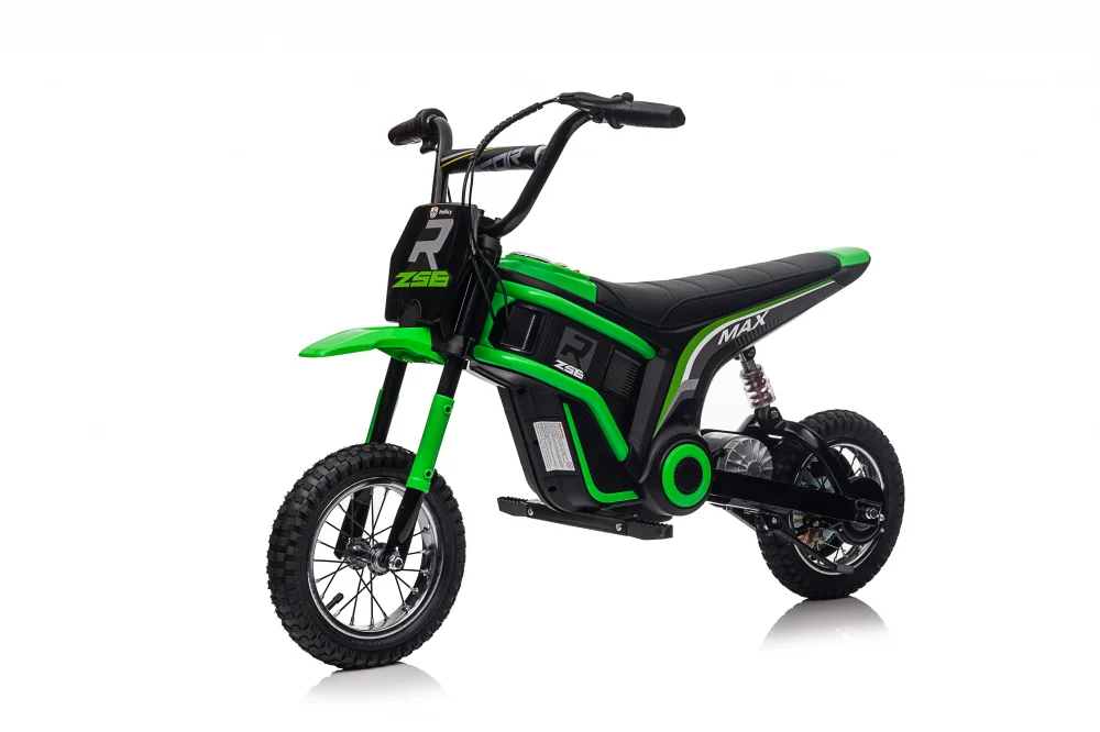 Elektriline laste mootorratas, enduro tüüpi, vanuses 5-10 aastat, 350W, 24V, roheline