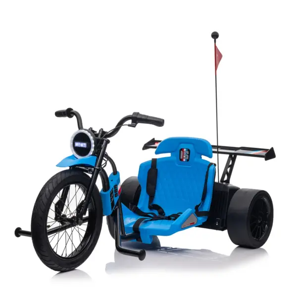 Lastele elektriline Drift-Trike mootorratas, vanuses 5-12 aastat, 500W, 24V, 10Ah, sinine
