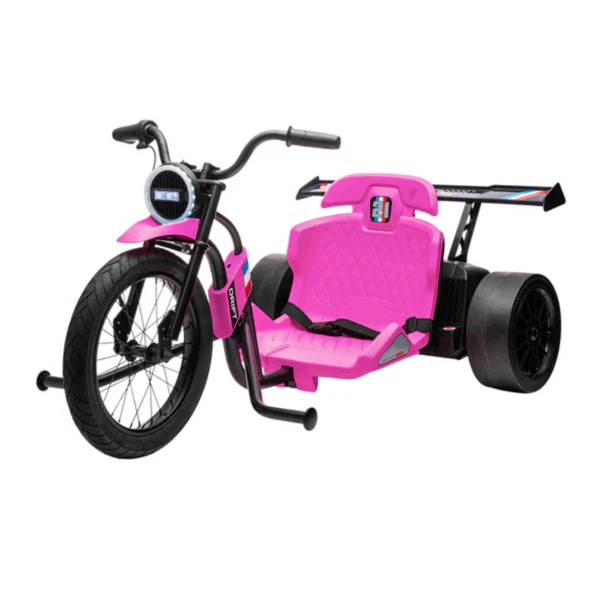 Lastele elektriline Drift-Trike mootorratas, vanuses 5-12 aastat, 500W, 24V, 10Ah, roosa