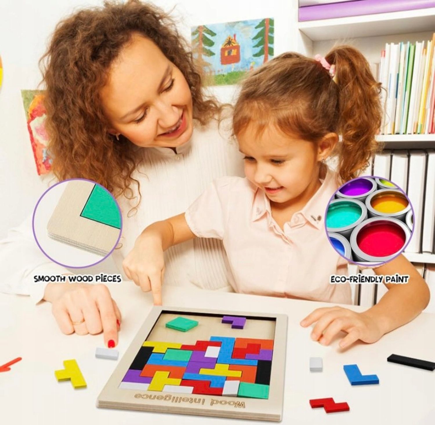 Tetris puidust klotsimõistatus, Montessori 3D loogikamäng - Pilt 3