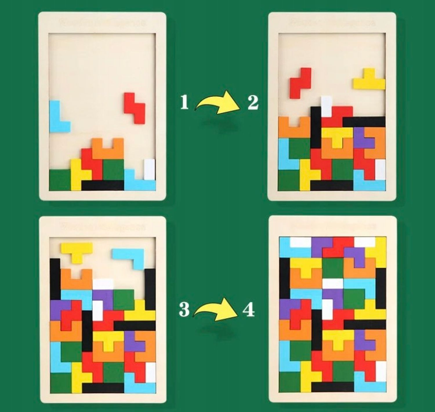 Tetris puidust klotsimõistatus, Montessori 3D loogikamäng - Pilt 8