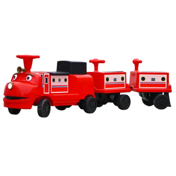 CHUGGINGTON elektriline sõiduke-rong 2 lisavaguniga, 4 lapsele, 12V 180W, pehmed rattad, punane