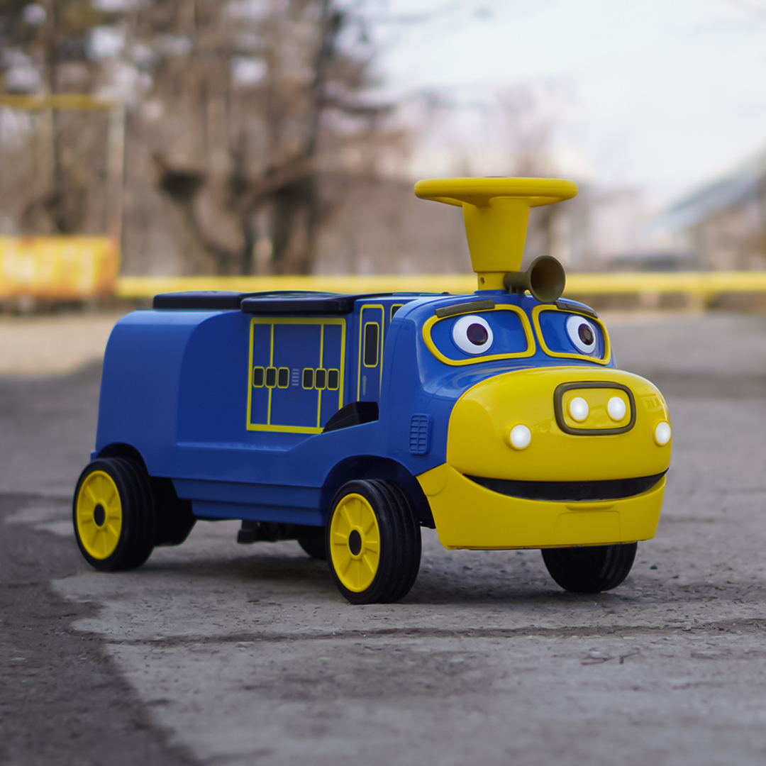 CHUGGINGTON elektriline sõiduke-rong 2 lapsele, vanuses 3-6 aastat, 12V 90W, pehmed rattad, sinine - Pilt 4