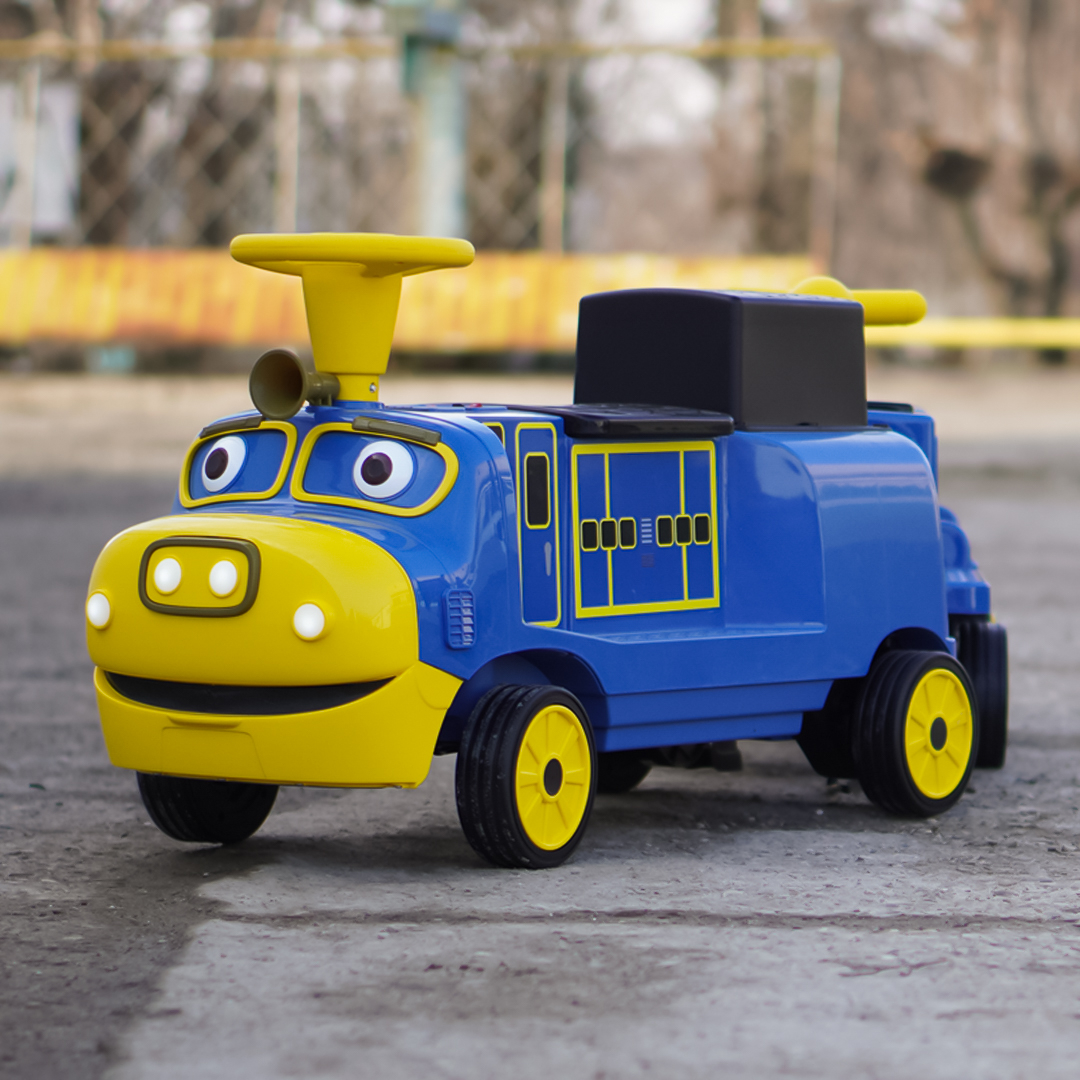 CHUGGINGTON elektriline sõiduke-rong 2 lapsele, vanuses 3-6 aastat, 12V 90W, pehmed rattad, sinine - Pilt 2