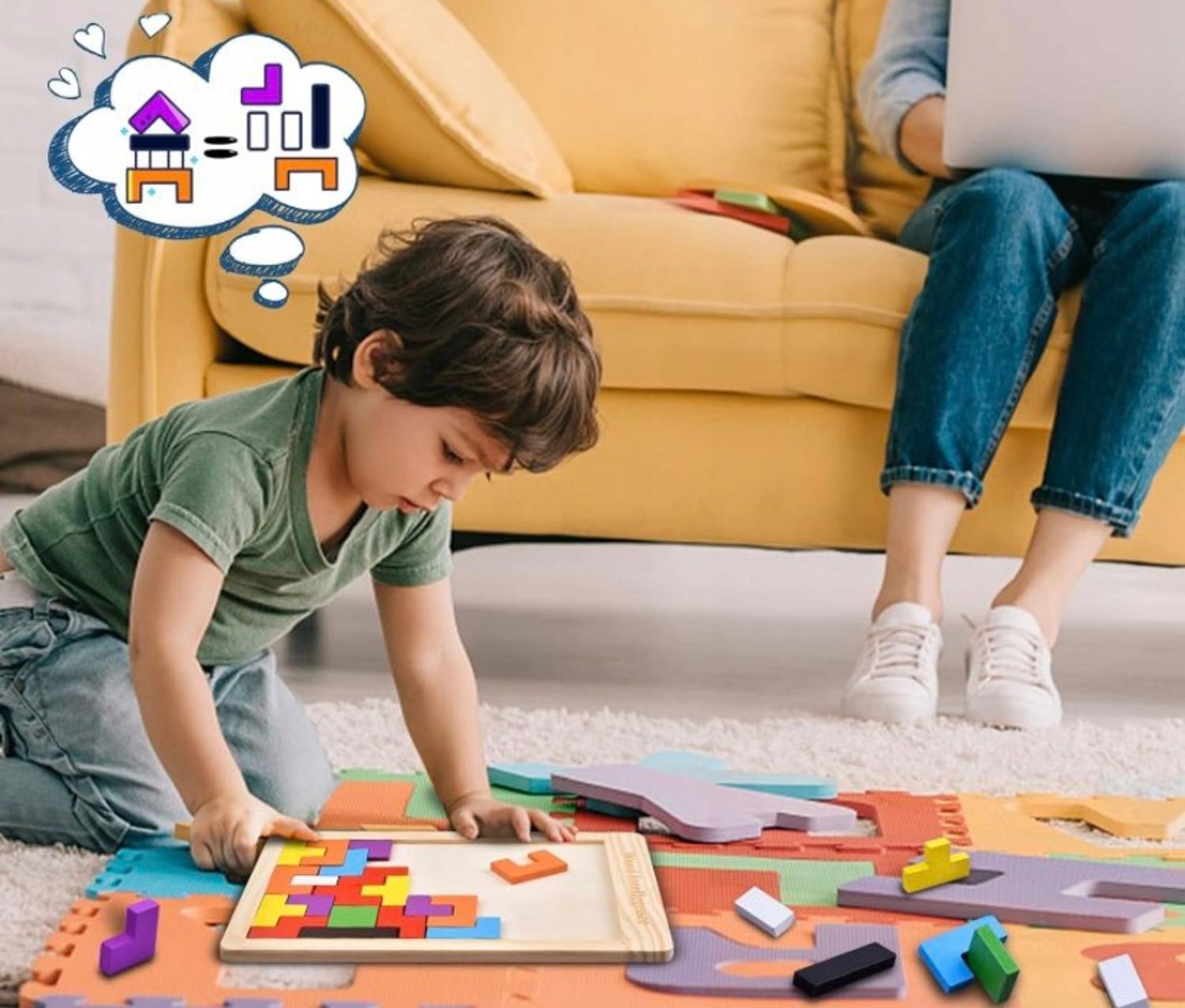 Tetris puidust klotsimõistatus, Montessori 3D loogikamäng - Pilt 7