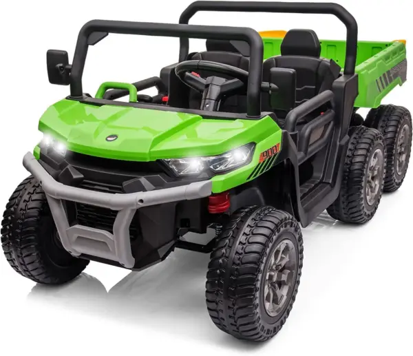 Elektriline lasteUTV Farm Tractor 6x6, 2 lapsele, 180W, 12V, premium, roheline