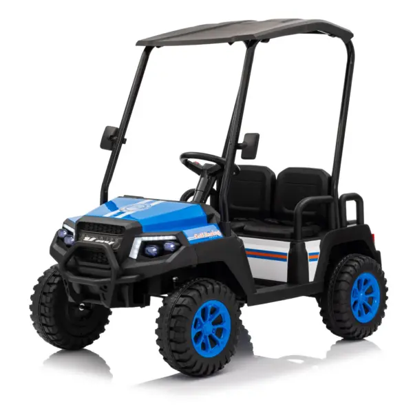 Elektriline lasteUTV Golf-Kart, 400W, 4 istekohta, 24V 7Ah, EVA-rattad, sinine