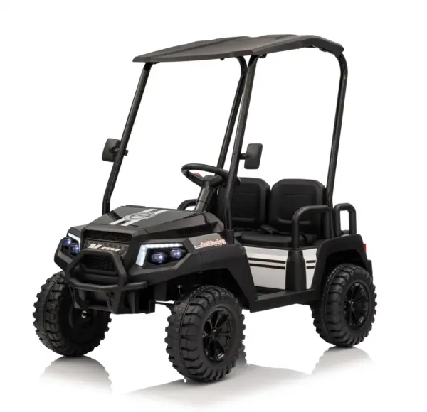 Elektriline lasteUTV Golf-Kart, 400W, 4 istekohta, 24V 7Ah, EVA-rattad, must