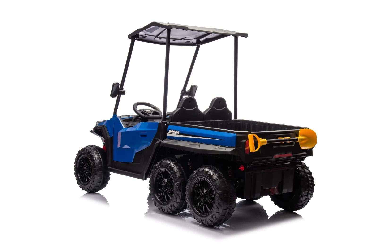 Premium 2-kohaline laste UTV, Gladiator stiilis, 180W 12V, pehmed EVA rattad, polsterdatud iste, Bluetooth, sinine - Pilt 2