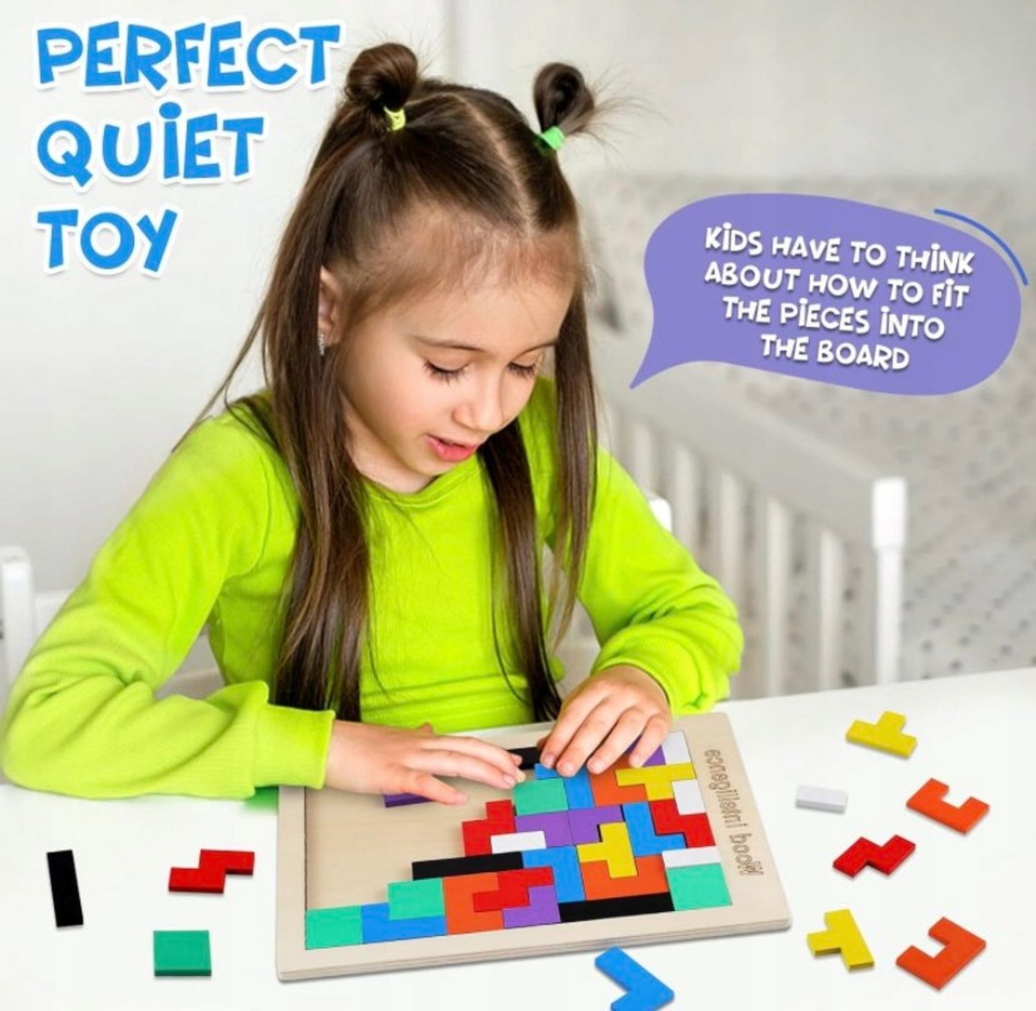 Tetris puidust klotsimõistatus, Montessori 3D loogikamäng - Pilt 13
