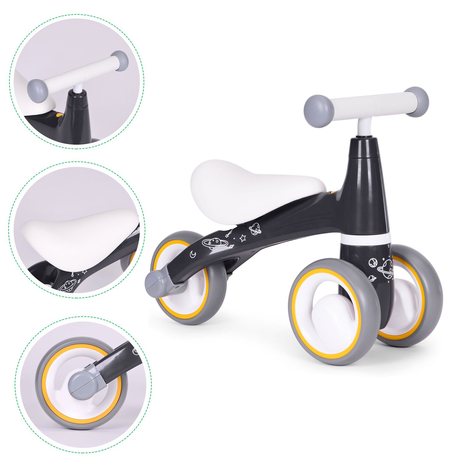 ECOTOYS tasakaalujalgratas lastele, EVA-rattad, "Kosmos" motiiv - Pilt 6