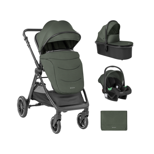 KikkaBoo Ava 3in1 vankrikomplekt koos kandekorvi ja turvahälliga