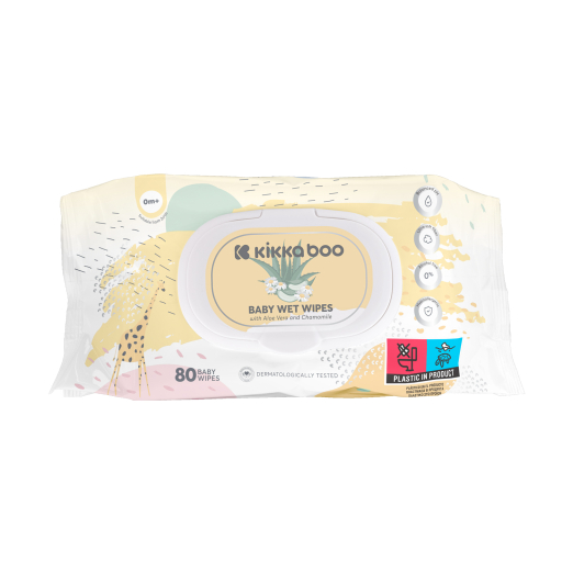 KikkaBoo Aloe Vera & Chamomile niisked salvrätikud, 80 tk