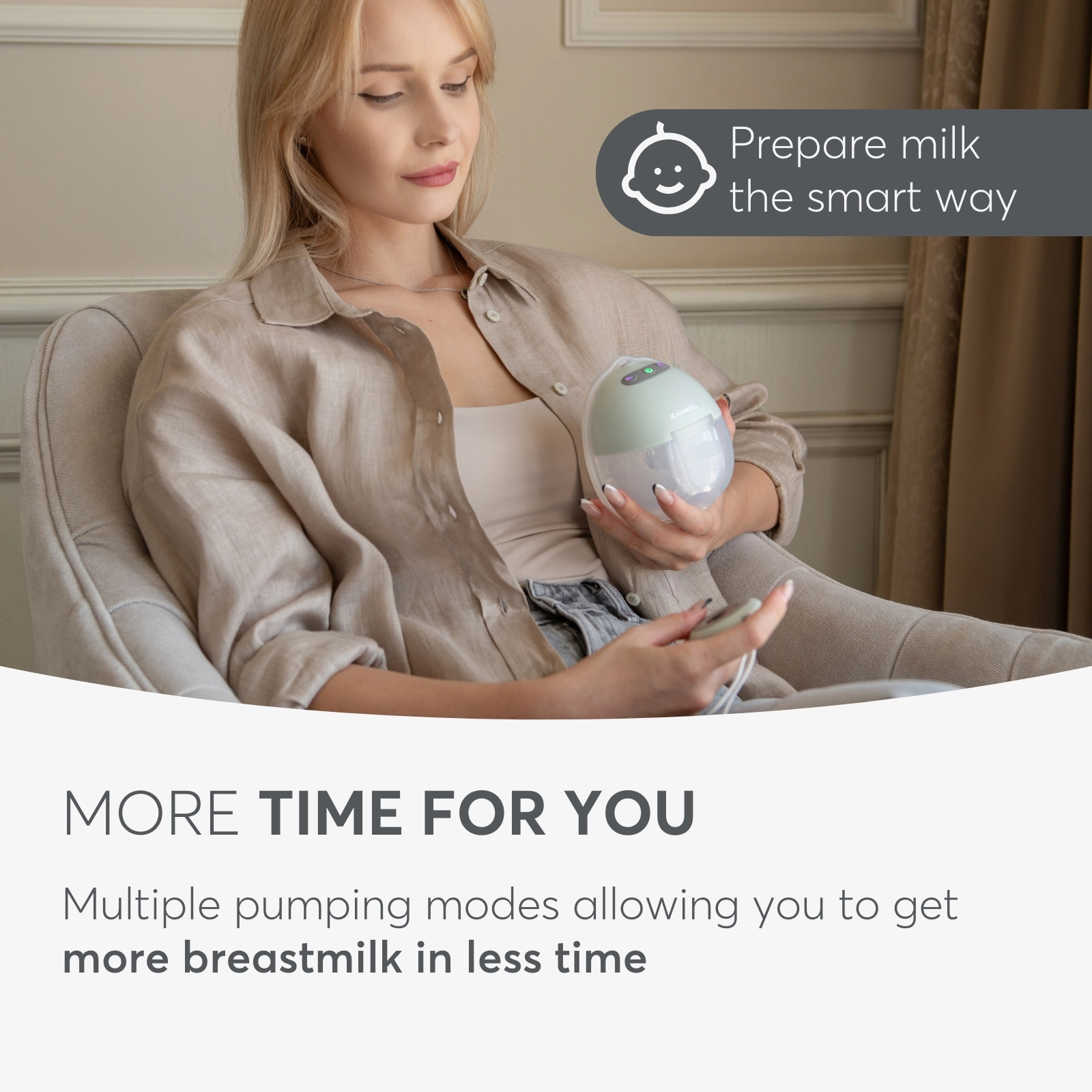 Kikkaboo Iris juhtmevaba hands-free elektriline rinnapump - Pilt 8