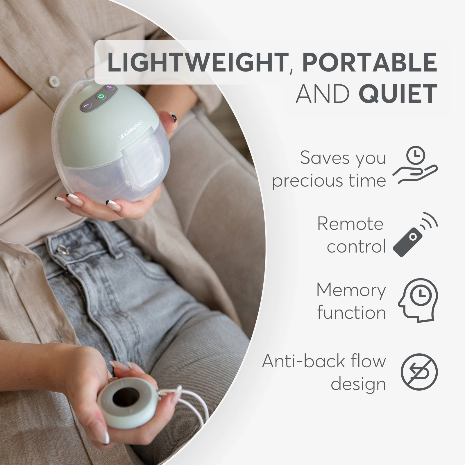 Kikkaboo Iris juhtmevaba hands-free elektriline rinnapump - Pilt 9