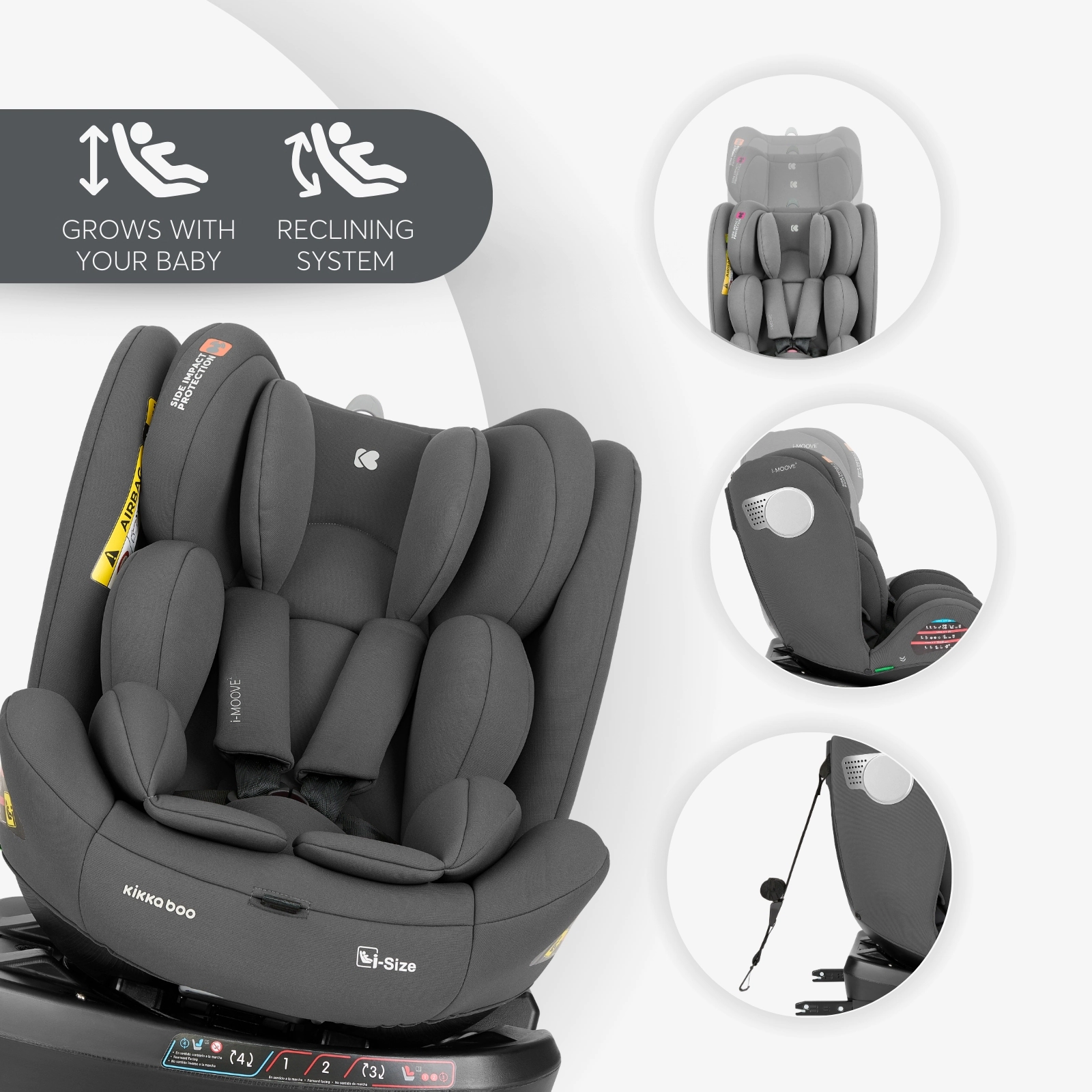 KikkaBoo i-Moove 2 i-Size turvatool 40–150 cm - Pilt 8