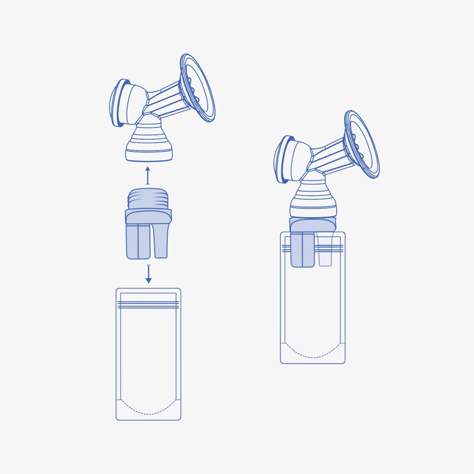 Kikkaboo Pump-into-Bag 2 tk rinnapumba adapterid - Pilt 3