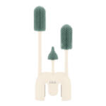 Kikkaboo Platinum Silicone silikoonist pudeliharjade komplekt 3-osaline koos hoidikuga