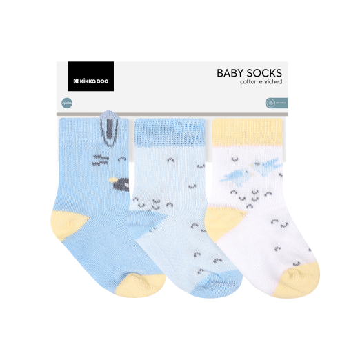 KikkaBoo Stripy Friends 3D kõrvadega beebisokid, 3 paari