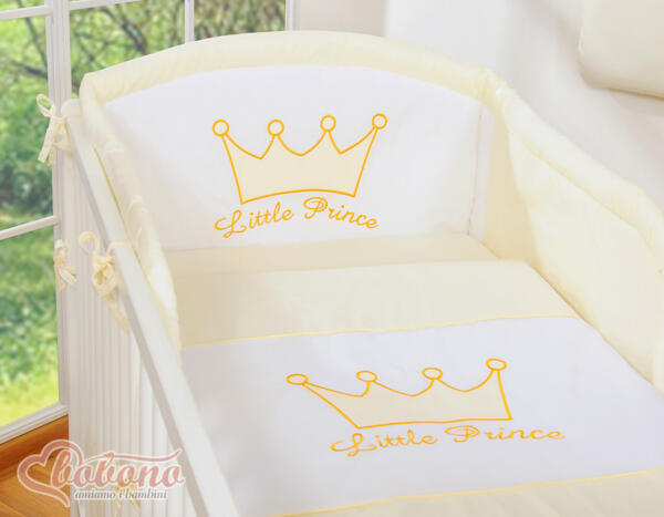 2-osaline voodipesukomplekt Little Prince/Princess, kreemikas