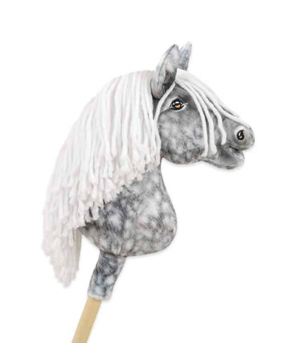 Super Hobby Horse Premium kepphobune A4 – täpiline hall, valge lakk