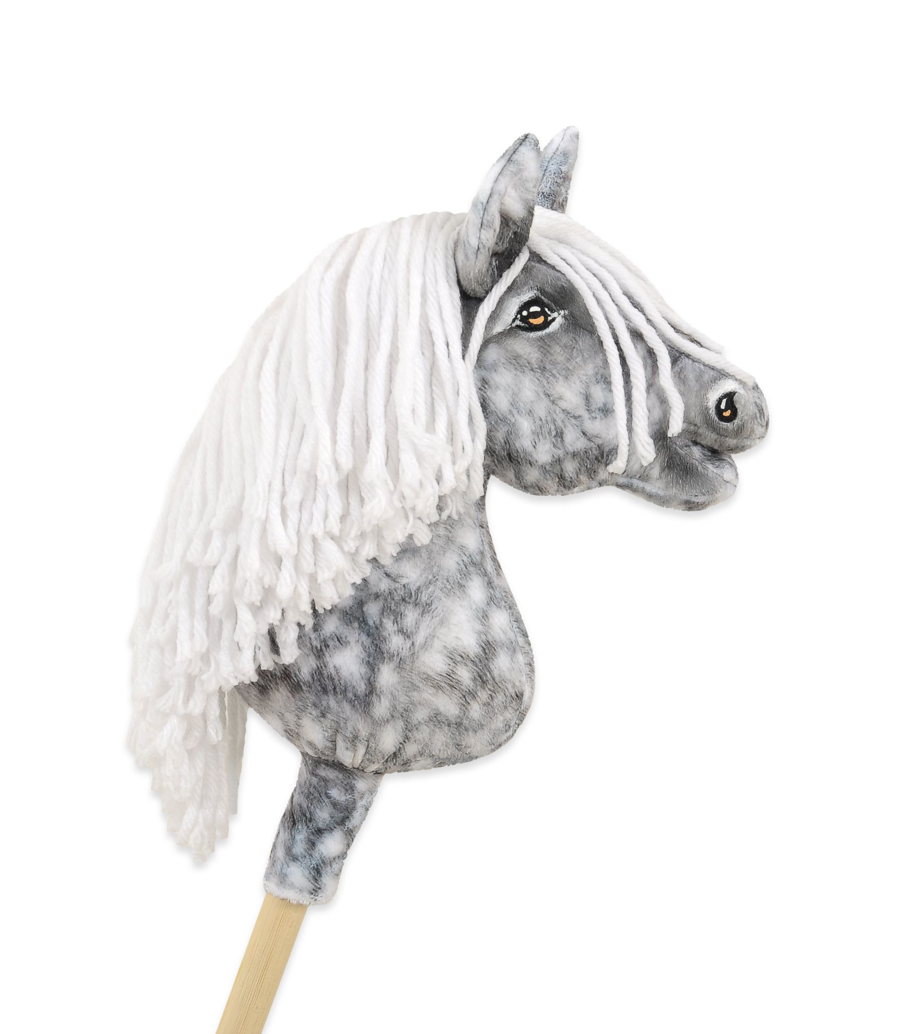 Super Hobby Horse Premium kepphobune A4 – täpiline hall, valge lakk