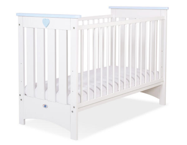 Puidust beebivoodi Lorenzo III 120 × 60 cm, valge-sinine