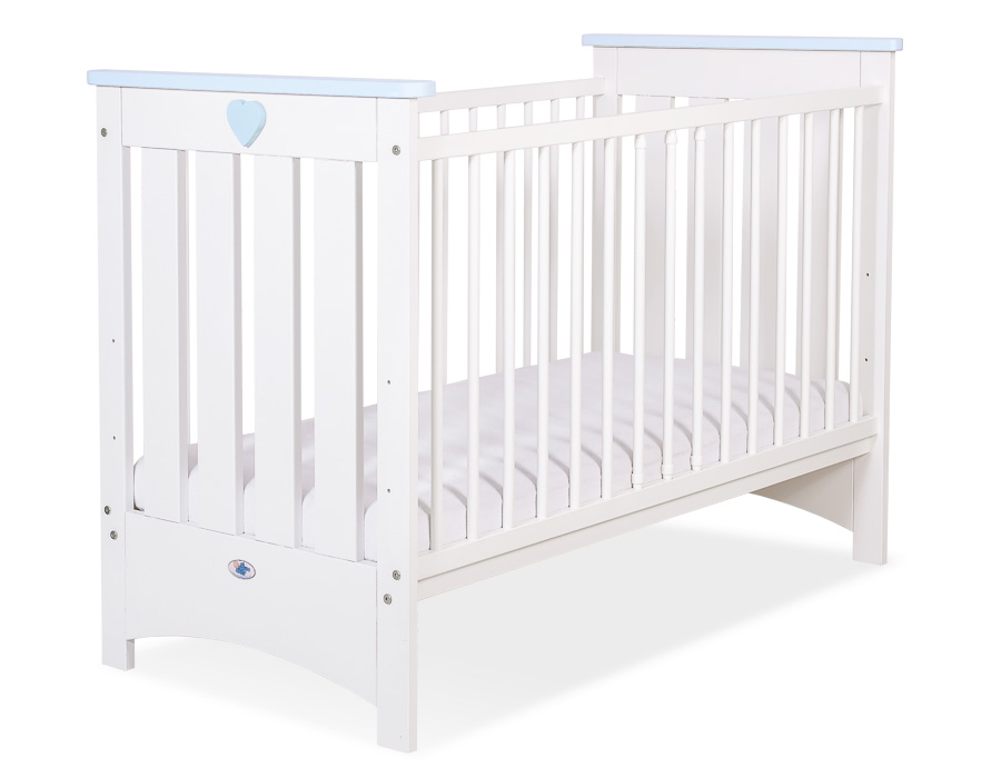Puidust beebivoodi Lorenzo III 120 × 60 cm, valge-sinine