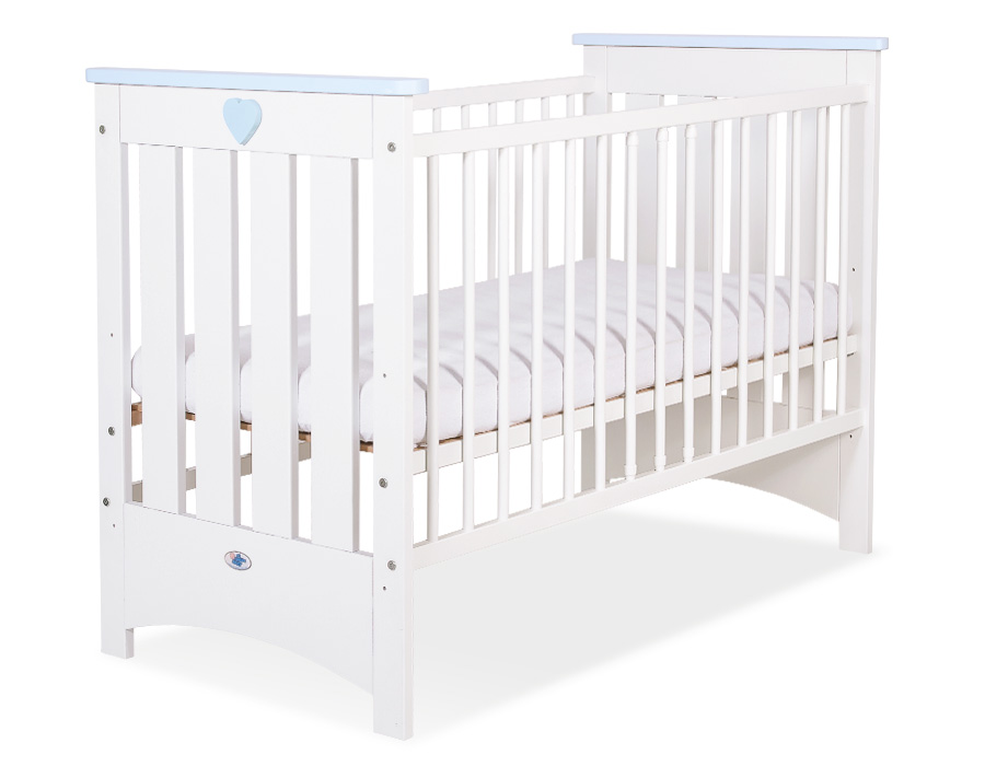 Puidust beebivoodi Lorenzo III 120 × 60 cm, valge-sinine - Pilt 2