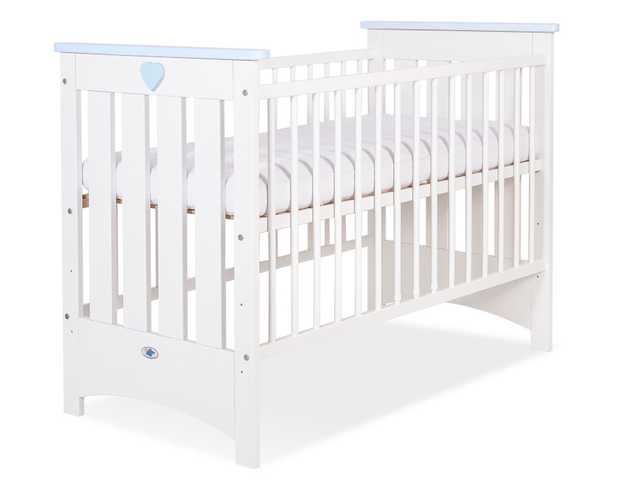 Puidust beebivoodi Lorenzo III 120 × 60 cm, valge-sinine - Pilt 3