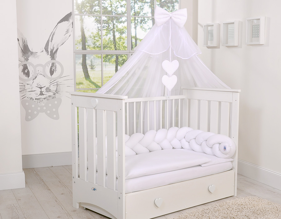 Puidust beebivoodi Lorenzo III 120 × 60 cm, valge - Pilt 4