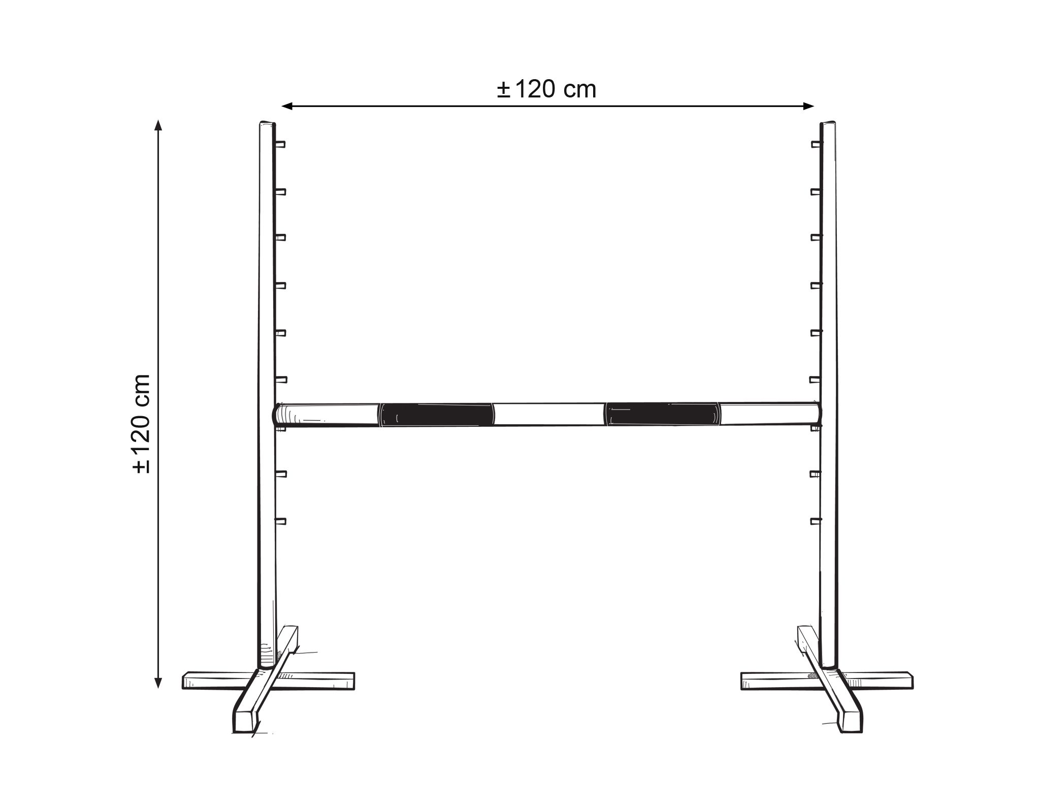 Hüppetakistus kepphobusele 120 cm, sinise ja kollase latiga - Pilt 4