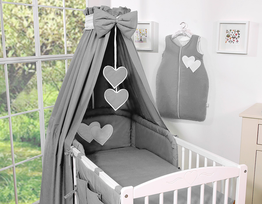 Hanging Hearts 5-osaline baldahhiiniga komplekt, 120×90 cm, põrkekaitse 35×188 cm - Pilt 2