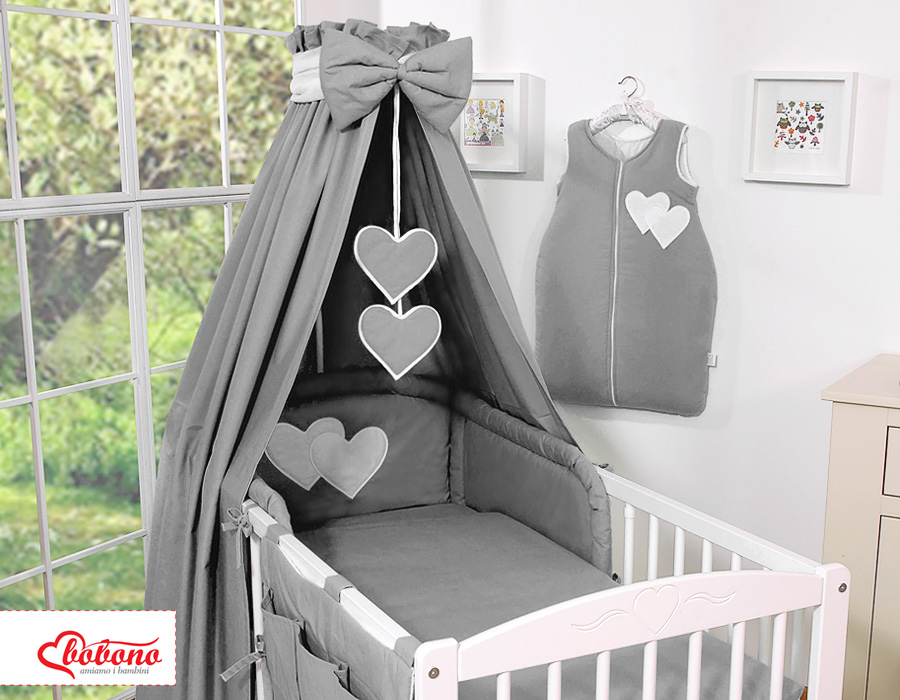 Hanging Hearts 5-osaline baldahhiiniga komplekt, 120×90 cm, põrkekaitse 35×188 cm - Pilt 3