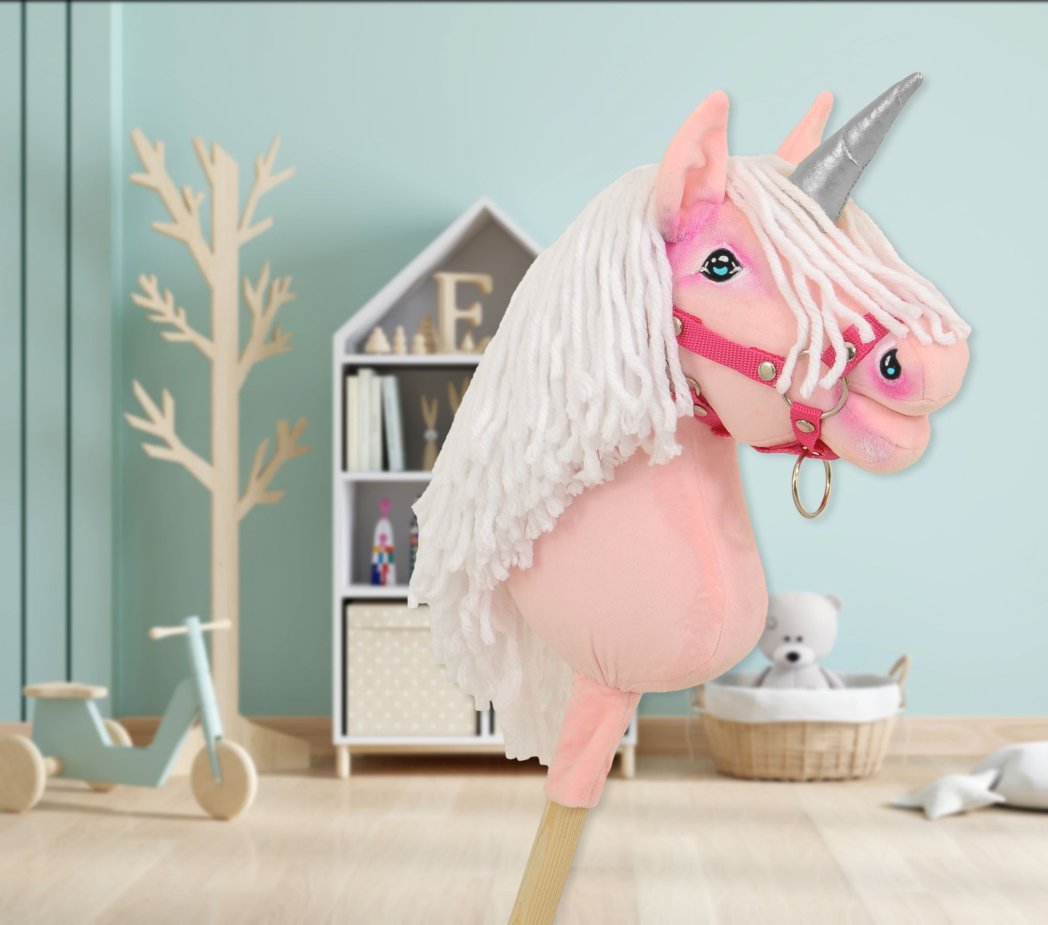 Super Hobby Horse ükssarvik A4 – roosa, valge lakk, hõbedane sarv - Pilt 6