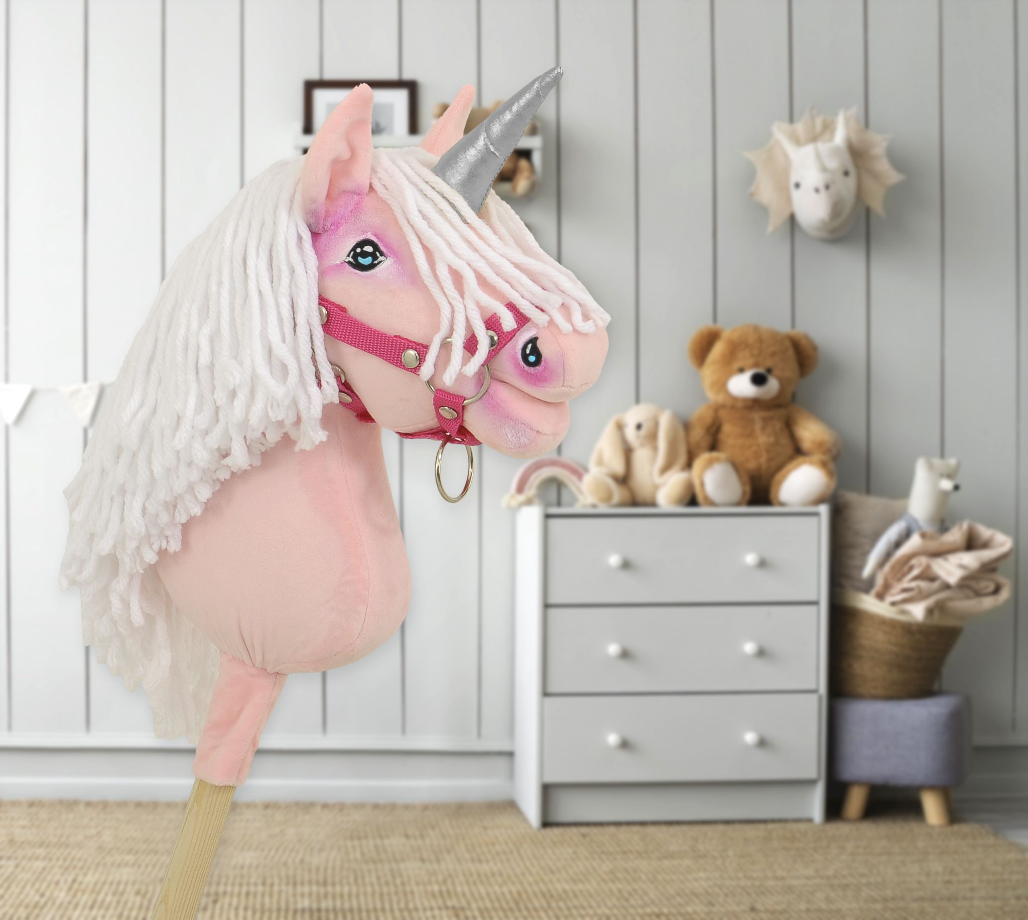 Super Hobby Horse ükssarvik A4 – roosa, valge lakk, hõbedane sarv - Pilt 7