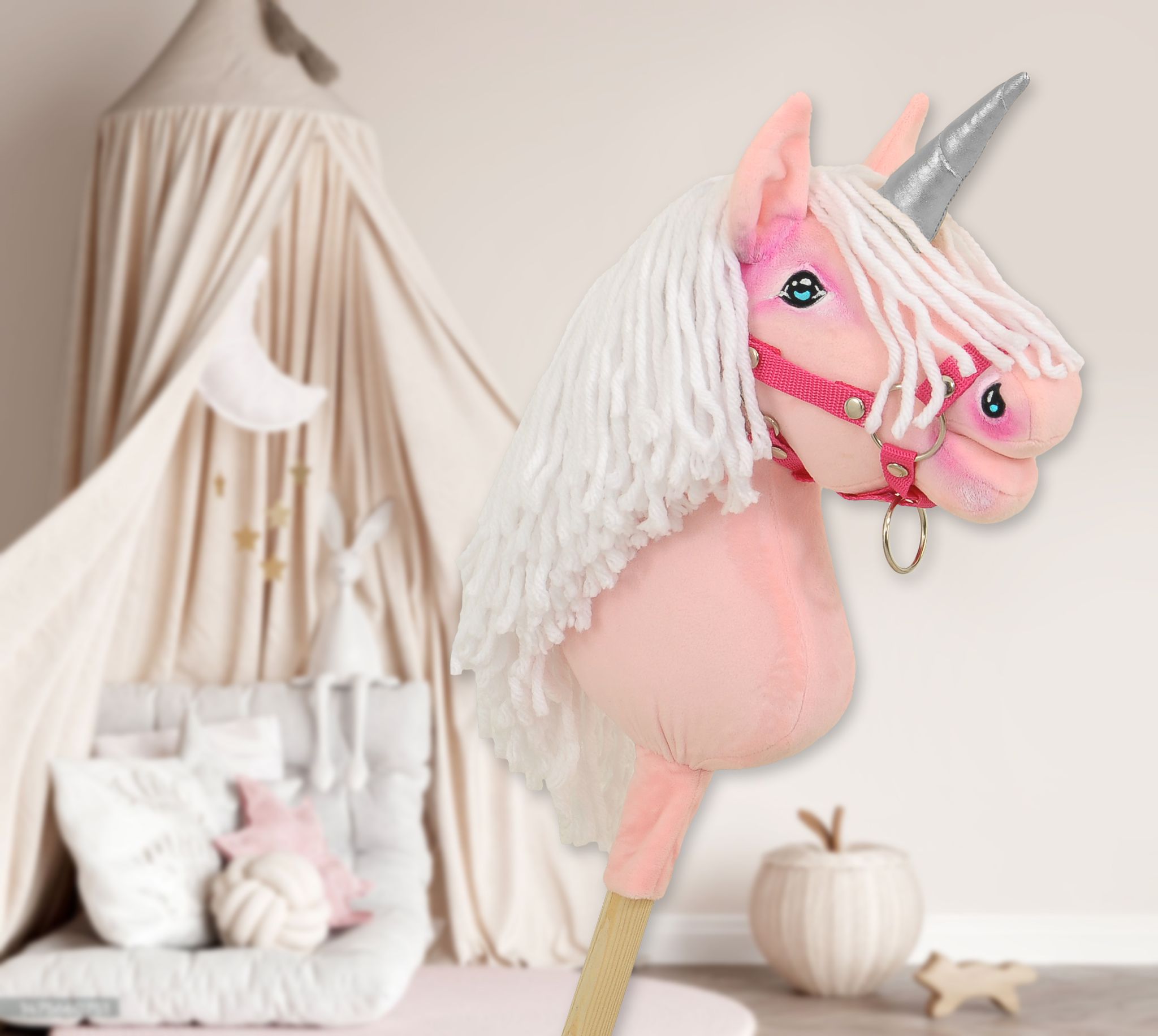 Super Hobby Horse ükssarvik A4 – roosa, valge lakk, hõbedane sarv - Pilt 8