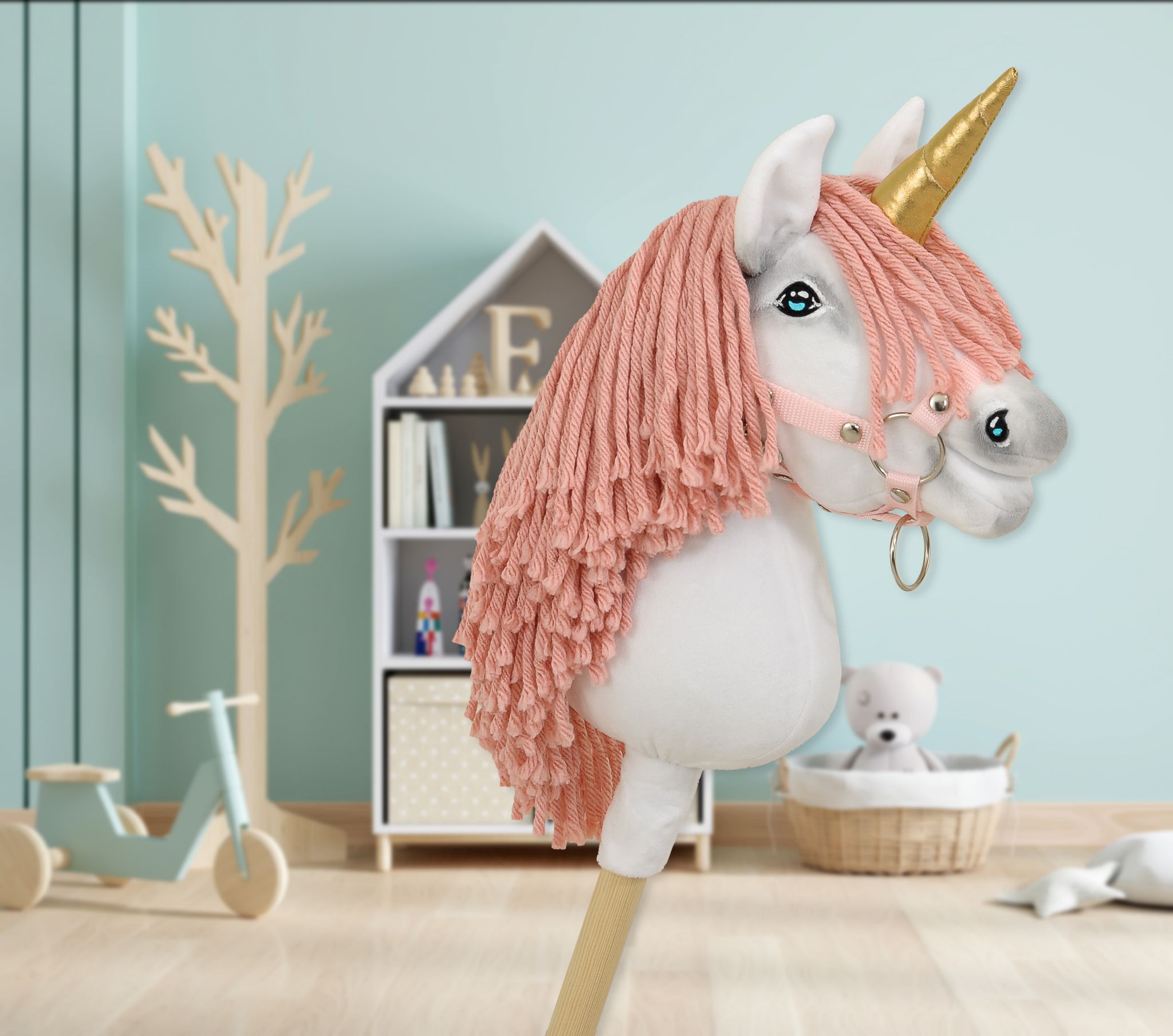 Super Hobby Horse ükssarvik A4 – valge, pastellroosa lakk, kuldne sarv - Pilt 6