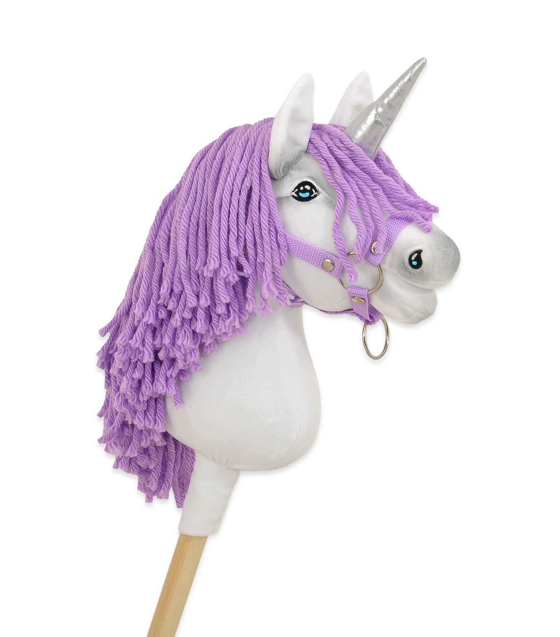 Super Hobby Horse ükssarvik A4 kepphobune – valge, lilla lakk - Pilt 3