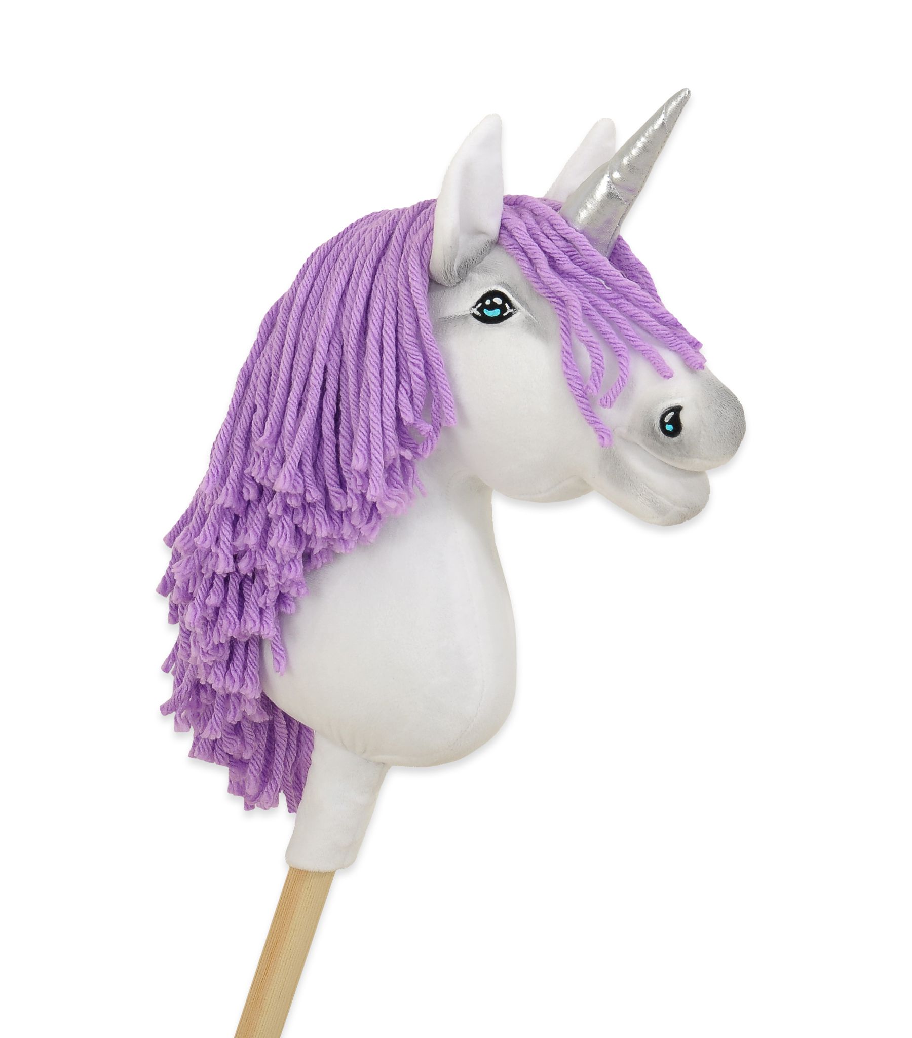 Super Hobby Horse ükssarvik A4 kepphobune – valge, lilla lakk - Pilt 4