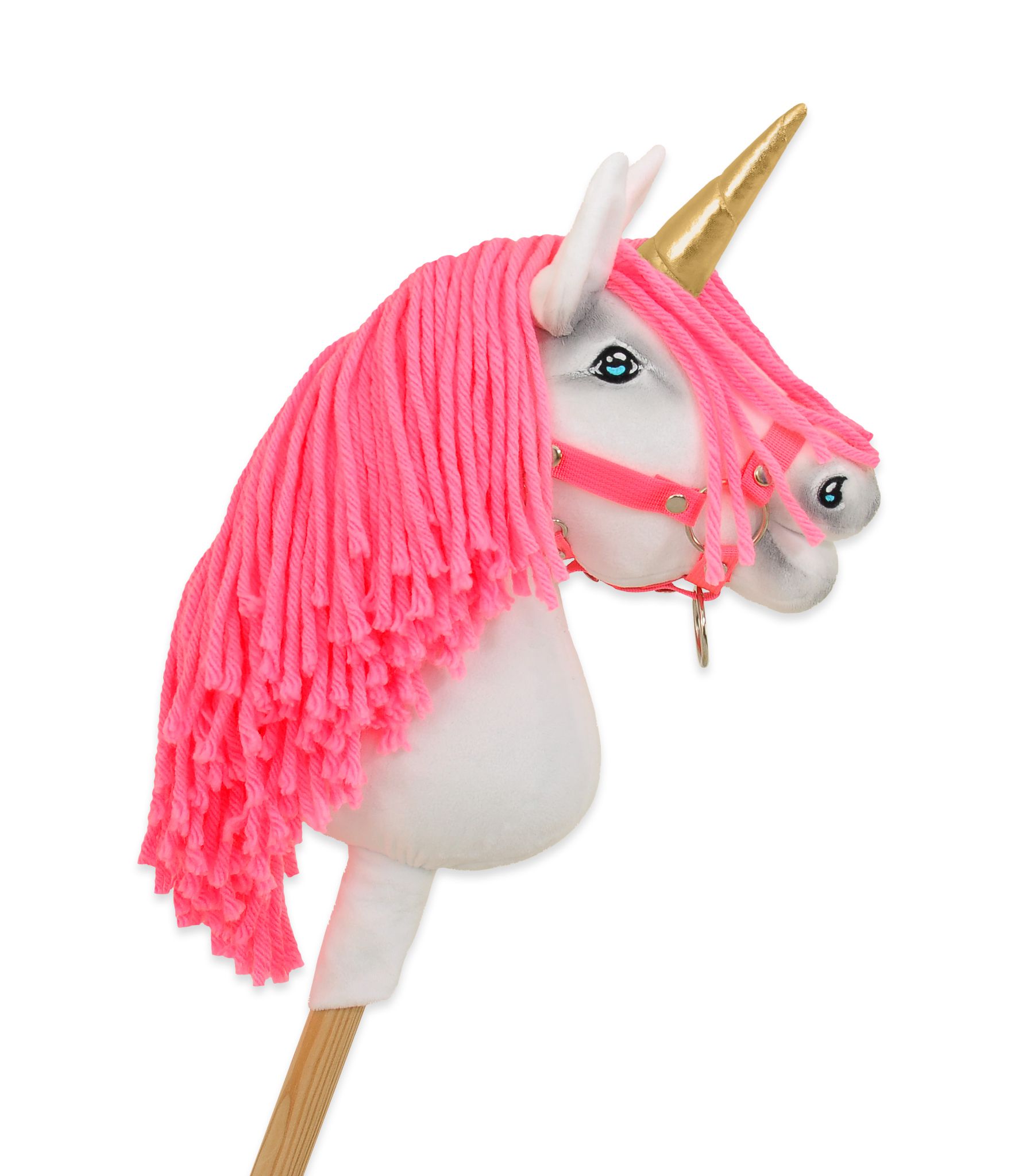 Super Hobby Horse ükssarvik A4 – valge, neoonroosa lakk, kuldne sarv - Pilt 2