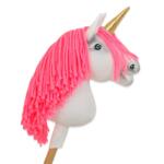 Super Hobby Horse ükssarvik A4 – valge, neoonroosa lakk, kuldne sarv