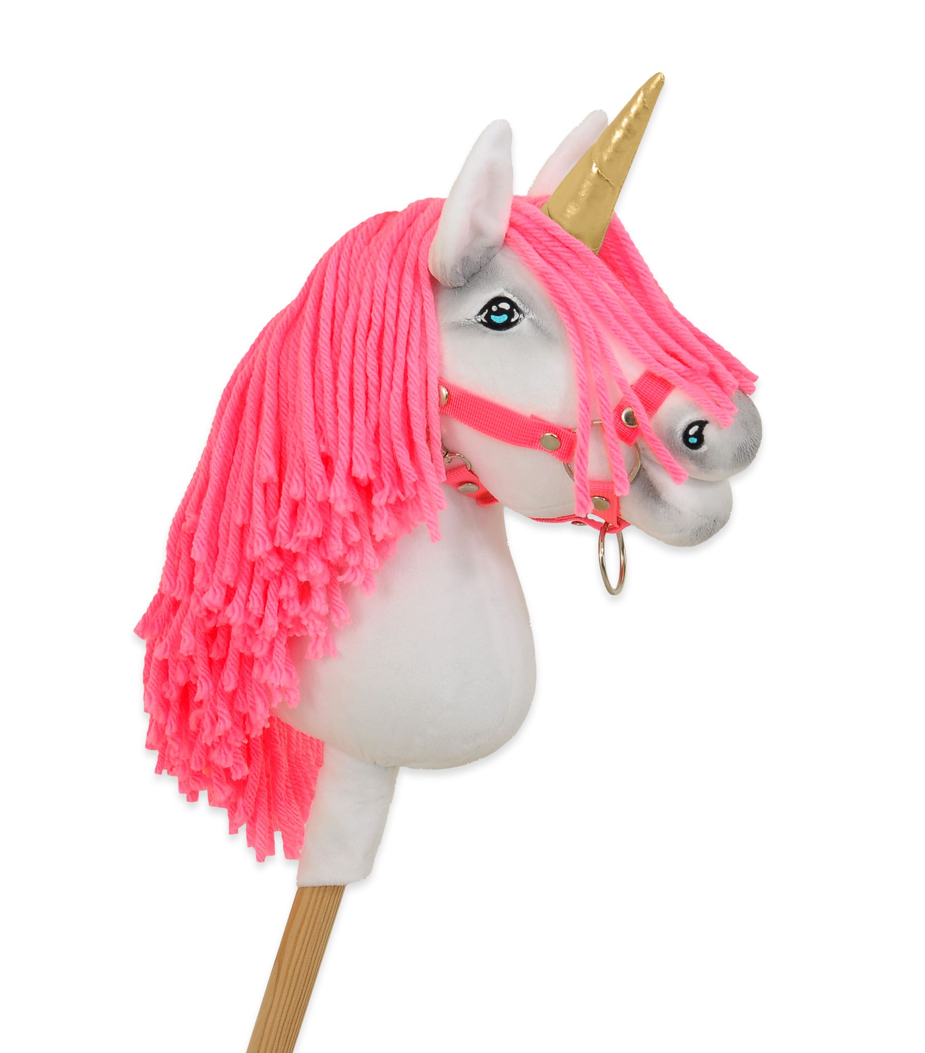 Super Hobby Horse ükssarvik A4 – valge, neoonroosa lakk, kuldne sarv - Pilt 3