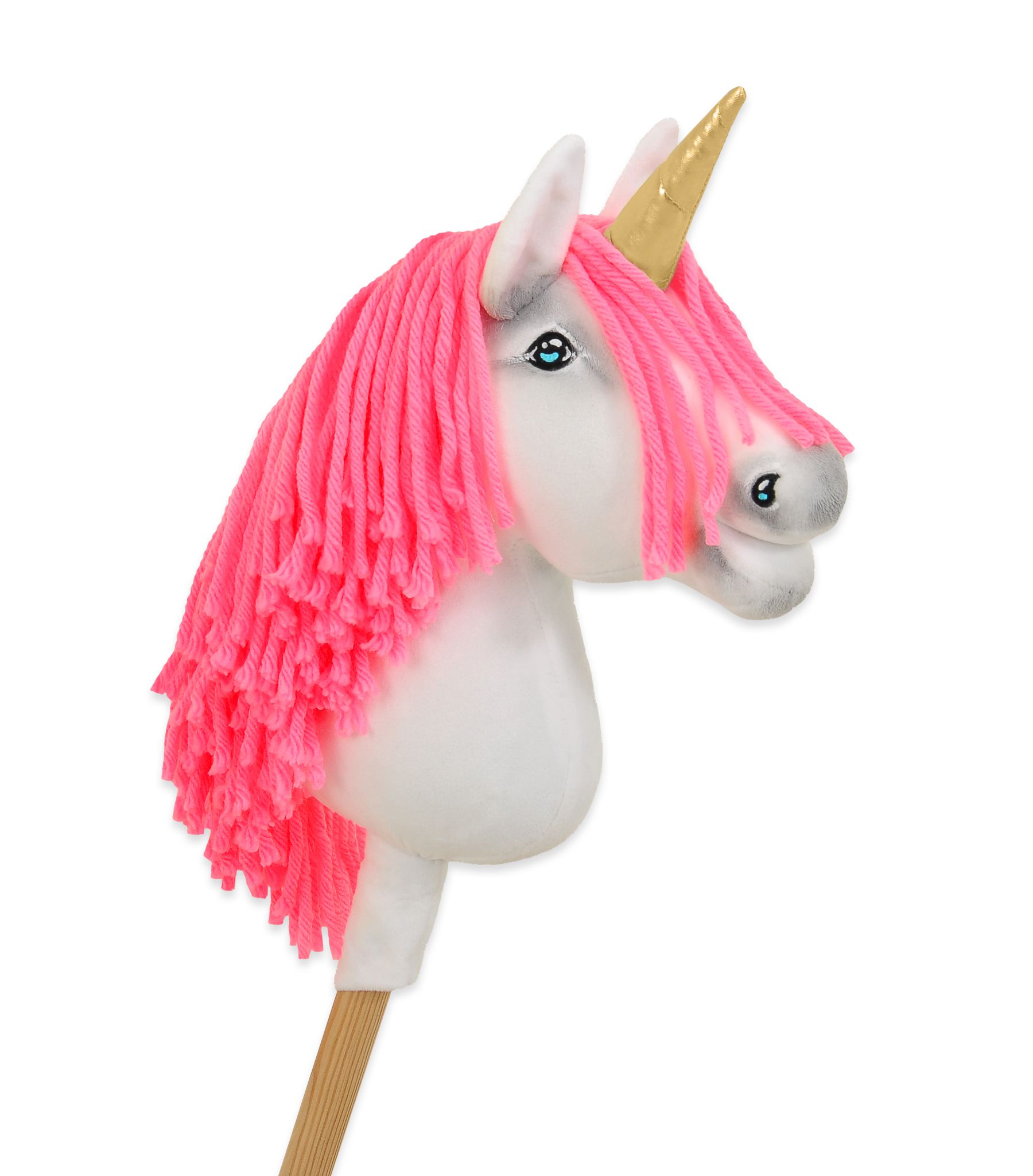 Super Hobby Horse ükssarvik A4 – valge, neoonroosa lakk, kuldne sarv - Pilt 4
