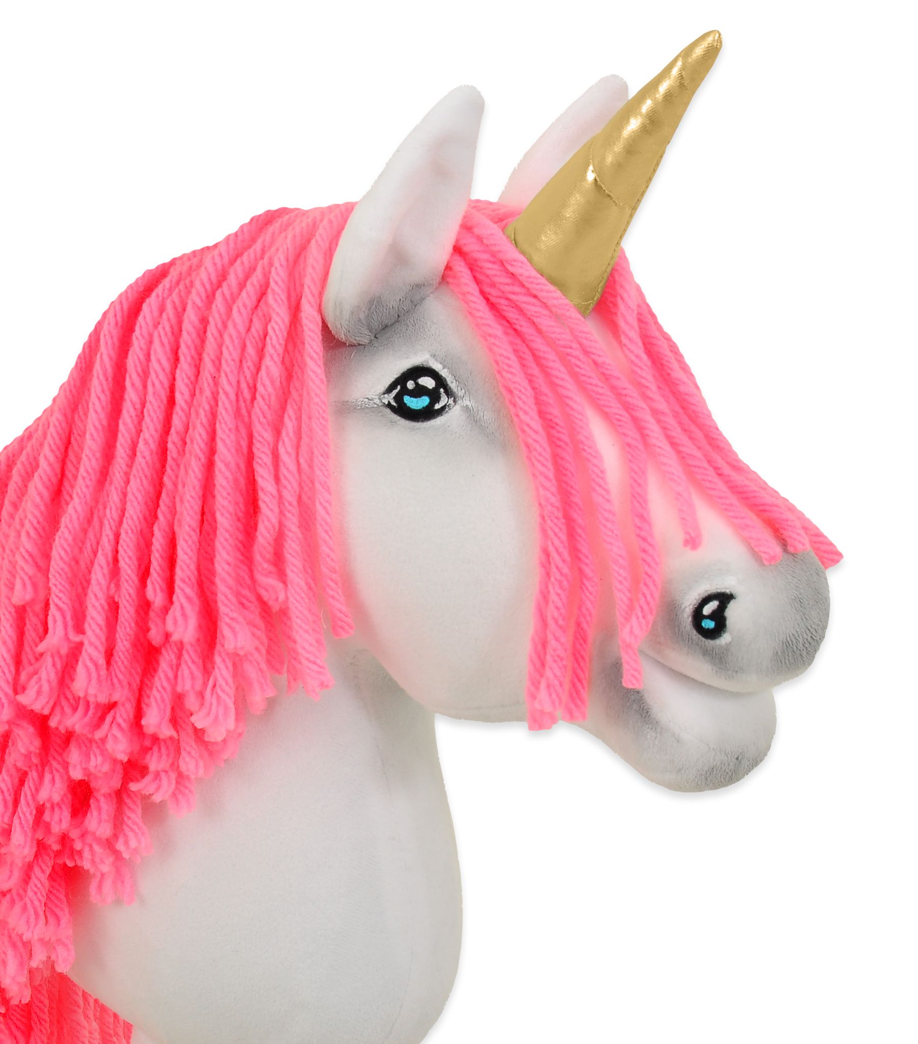 Super Hobby Horse ükssarvik A4 – valge, neoonroosa lakk, kuldne sarv - Pilt 5
