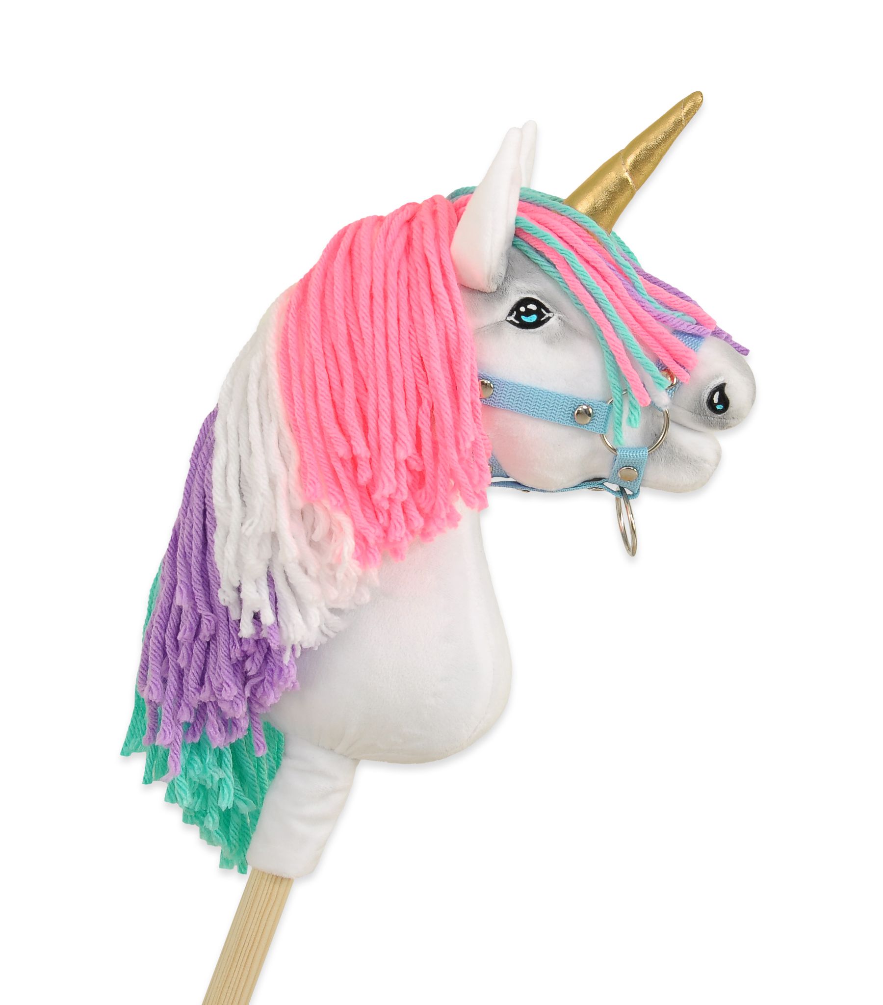 Super Hobby Horse ükssarvik A4 – valge, värviline lakk, kuldne sarv - Pilt 2