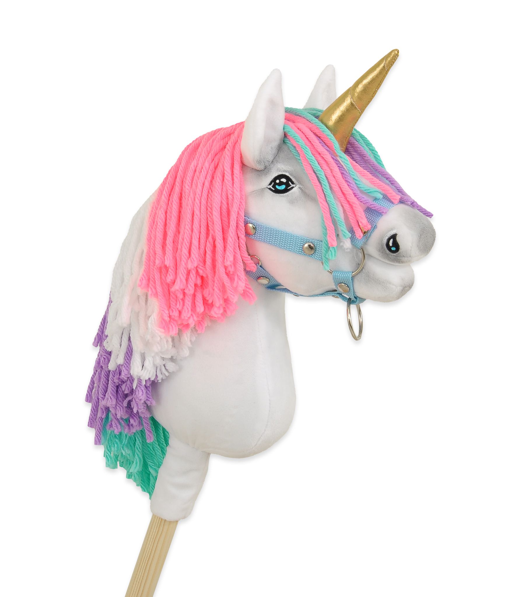 Super Hobby Horse ükssarvik A4 – valge, värviline lakk, kuldne sarv - Pilt 3