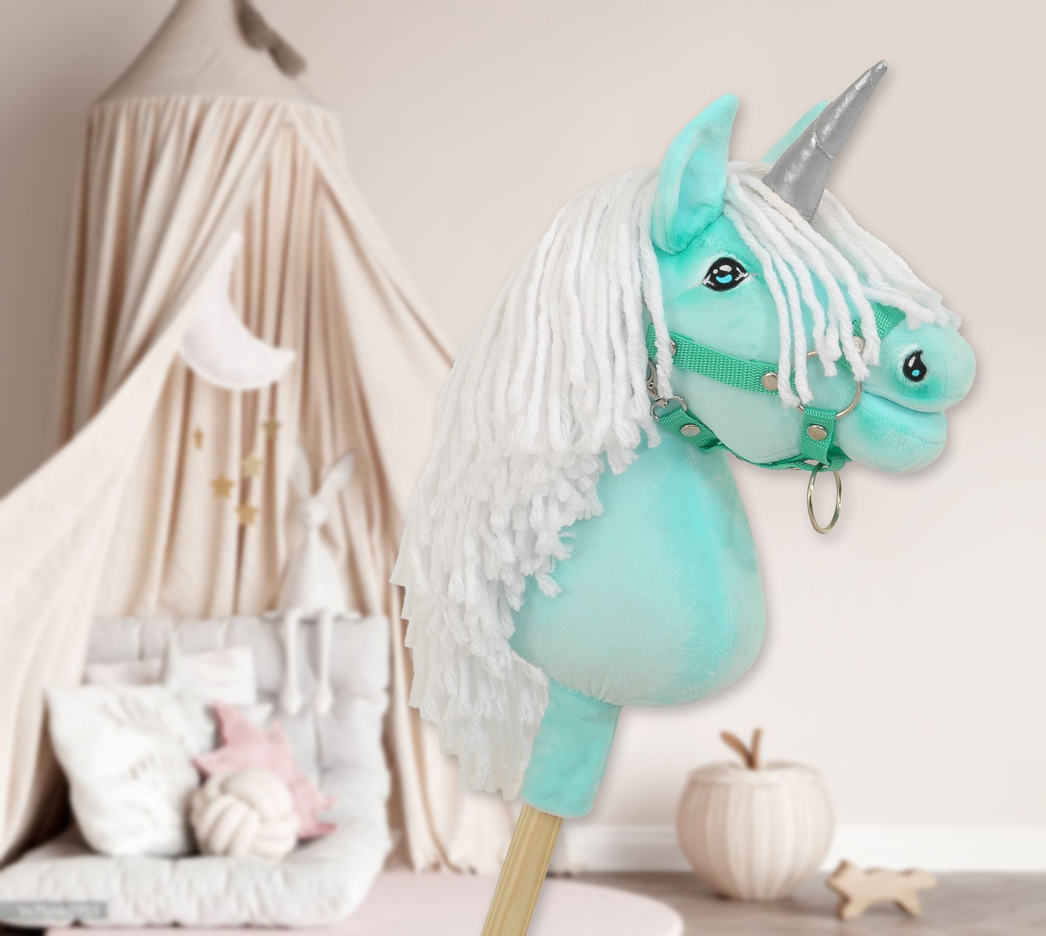 Super Hobby Horse ükssarvik-kepphobune A4 – mündiroheline - Pilt 7