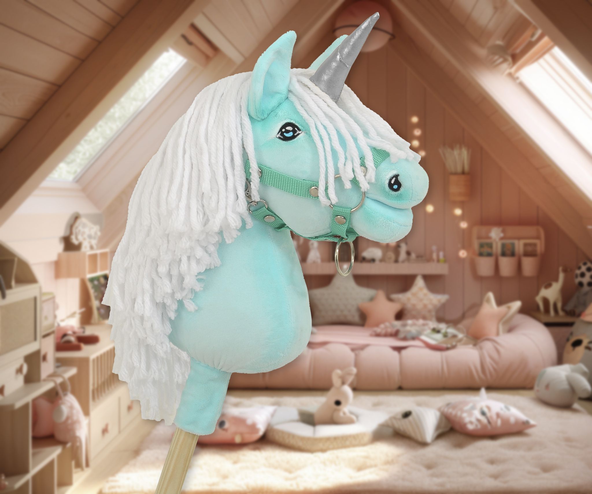 Super Hobby Horse ükssarvik-kepphobune A4 – mündiroheline - Pilt 8